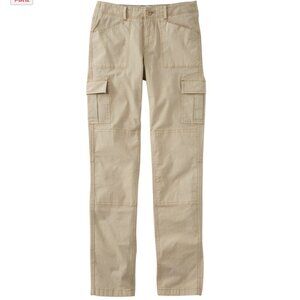 L.L.Bean Women's Stretch Canvas Cargo Pants, Mid-Rise Straight-Leg Lined Sz 16